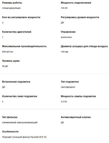 Встраиваемая вытяжка Hyundai (Хёндэ) HBB 6035 BK