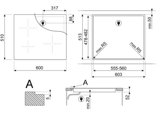 Индукционная варочная панель Smeg (Смег) SI2641DP