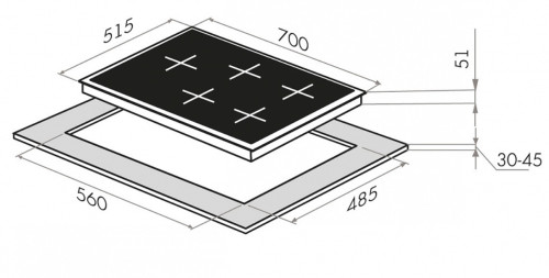 Газовая варочная панель MAUNFELD (Маунфилд) EGHE.75.33CB/G