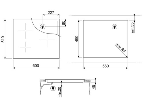 Индукционная варочная панель Smeg (Смег) SI2M7643DW