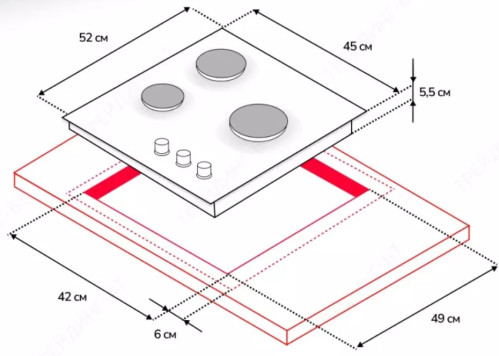 Газовая варочная панель Simfer (Симфер) H45V30W411