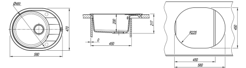 Кухонная мойка Florentina (Флорентина) Родос 580, песочный