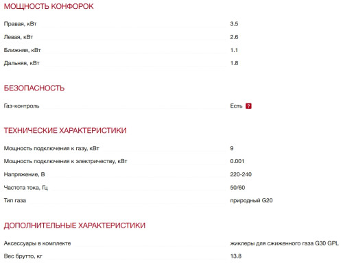 Газовая варочная панель Smeg (Смег) PX364LMB
