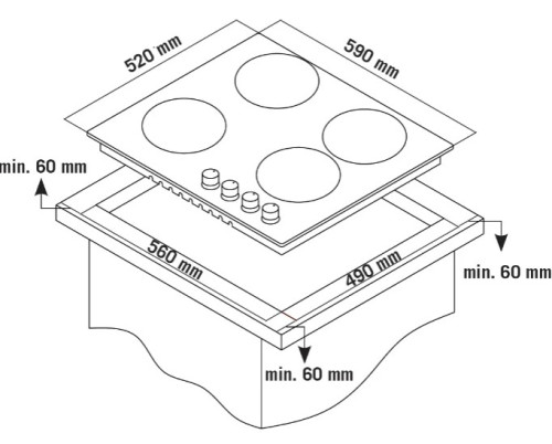 Газовая варочная панель Candy (Канди) CSG64SWGB