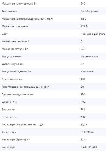 Вытяжка MAUNFELD (Маунфилд) Bath 401 нержавеющая сталь