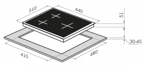 Газовая варочная панель HOMSair (ХОМСэйр) HGE433TGCBK