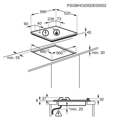 Газовая варочная панель Electrolux (Электролюкс) KGG64362S