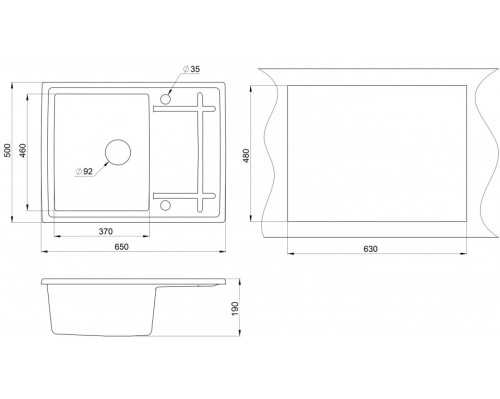 Кухонная мойка Granula (Гранула) GR-6501 cl, классик