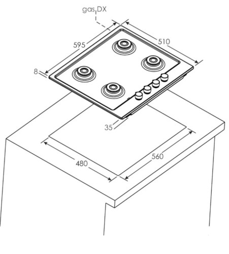 Газовая варочная панель Candy (Канди) CHW6BRBB