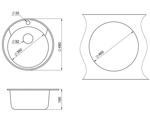 Кухонная мойка GRANULA (Гранула) GR-4802 (Standart) бежевый
