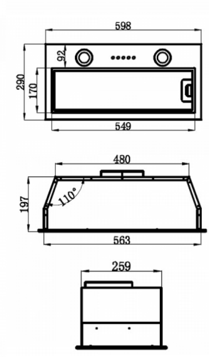 Встраиваемая вытяжка MAUNFELD (Маунфилд) THAMES 601PM черный