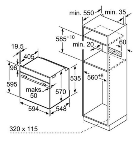 Электрический духовой шкаф Bosch (Бош) HBG517CS1S