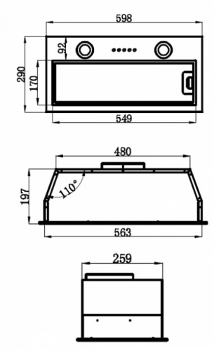 Встраиваемая вытяжка MAUNFELD (Маунфилд) THAMES 601M белый