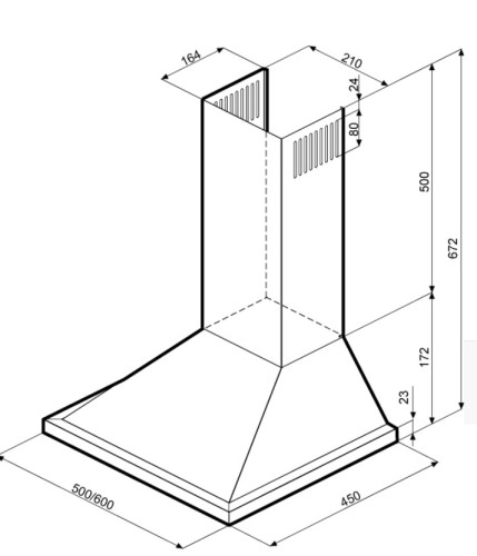 Вытяжка Krona (Крона) Bella 500 inox PB 