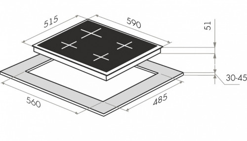 Электрическая варочная панель MAUNFELD (Маунфилд) EEHE.64.4W