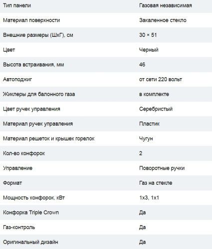 Газовая варочная панель Cata (Ката) LCI 302 BK
