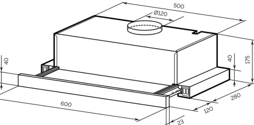 Встраиваемая вытяжка Lex (Лекс) HONVER 600 INOX