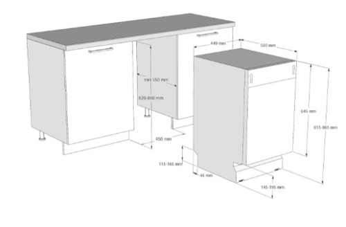 Встраиваемая посудомоечная машина Evelux (Эвелюкс) BD 4503