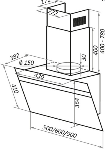 Вытяжка MAUNFELD (Маунфилд) MEDWAY 60 Черный/Сатин