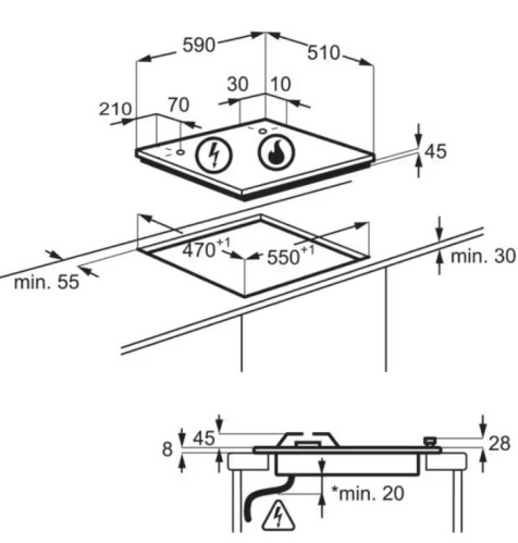 Газовая варочная панель Electrolux (Электролюкс) EGG6407K