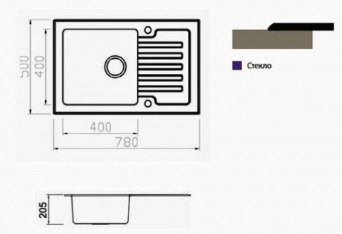 Кухонная мойка Seaman Eco Glass SMG-780B Gold (PVD)