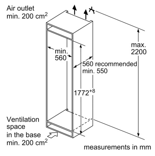 Встраиваемый холодильник Bosch (Бош) KIS87AF30U